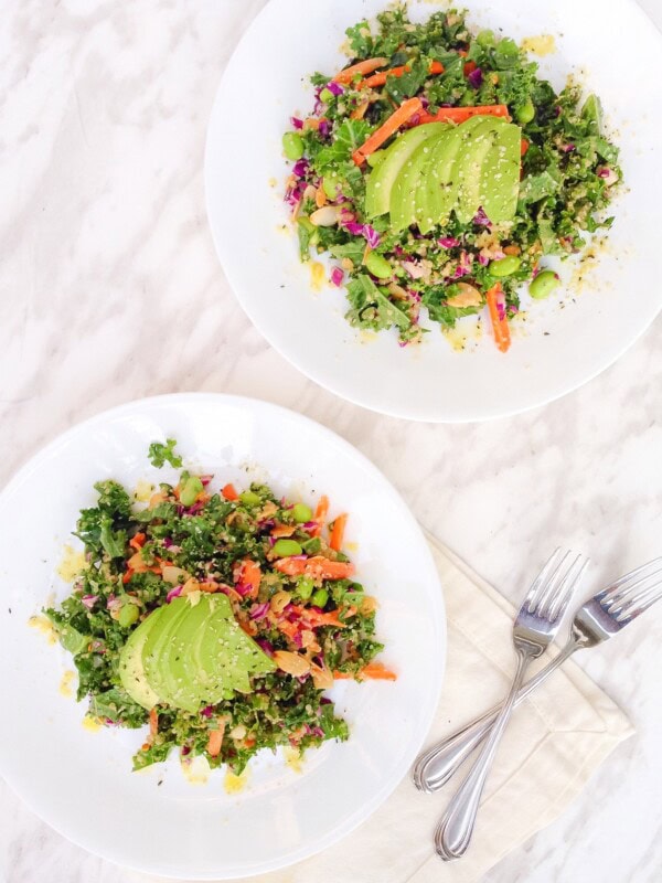 Asian kale salad with peanut dressing
