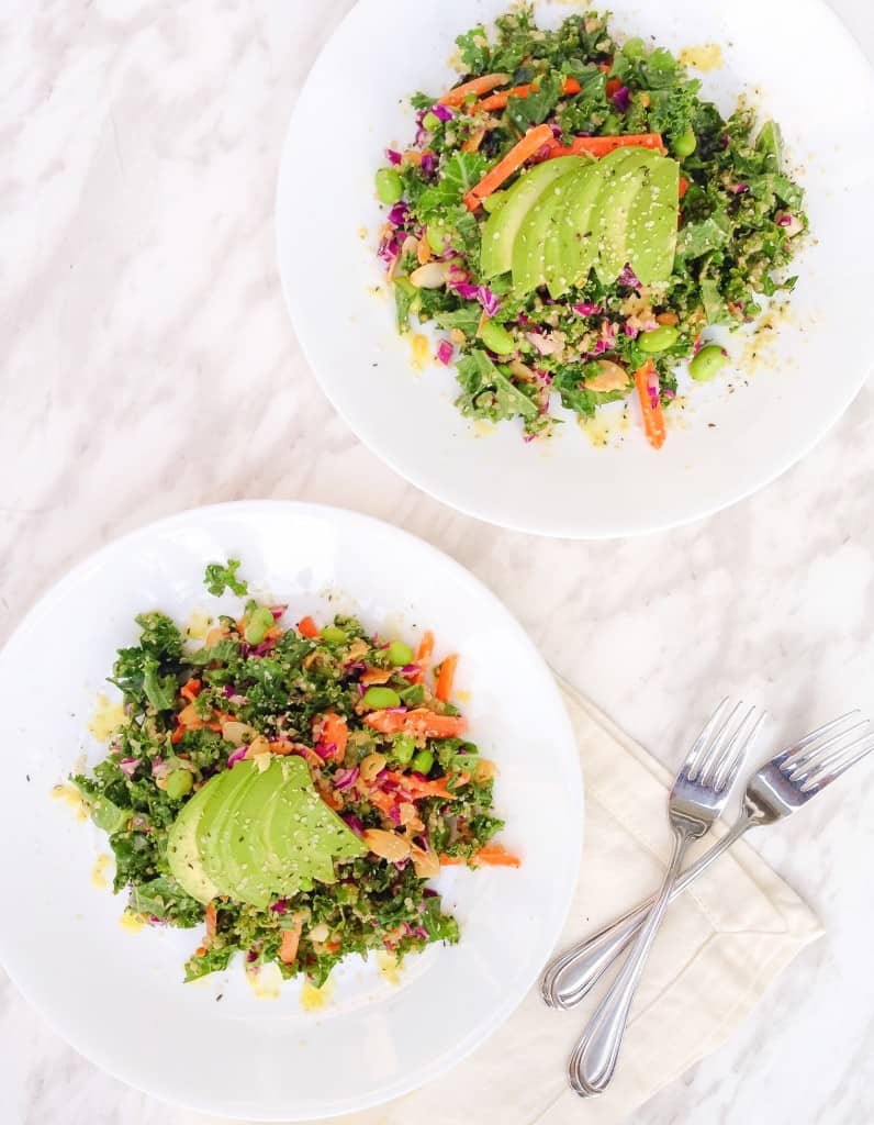Asian kale salad with peanut dressing