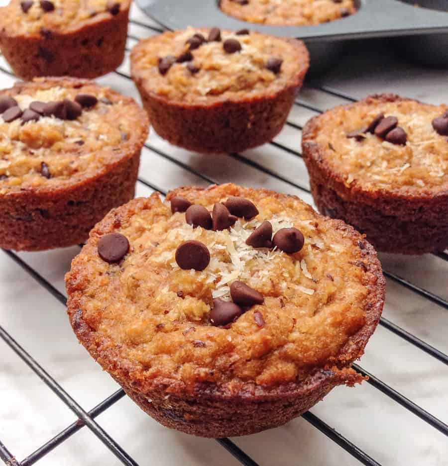 vegan chocolate chip muffins-healthy and gluten-free