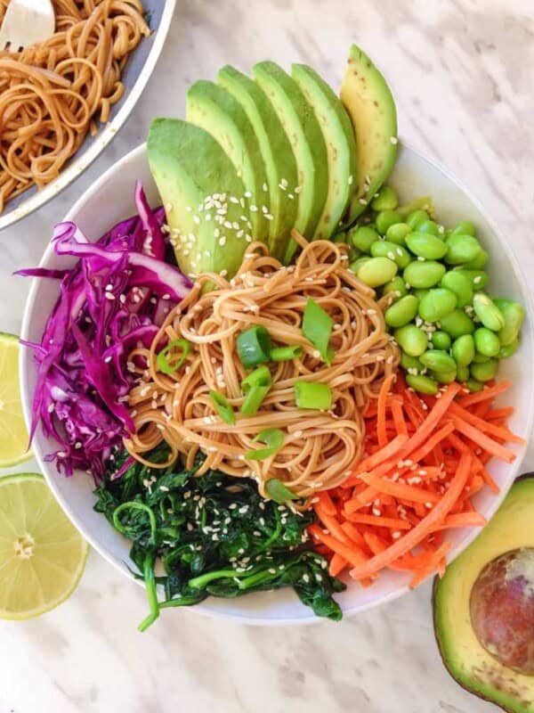 Maple soy soba noodle stir-fry