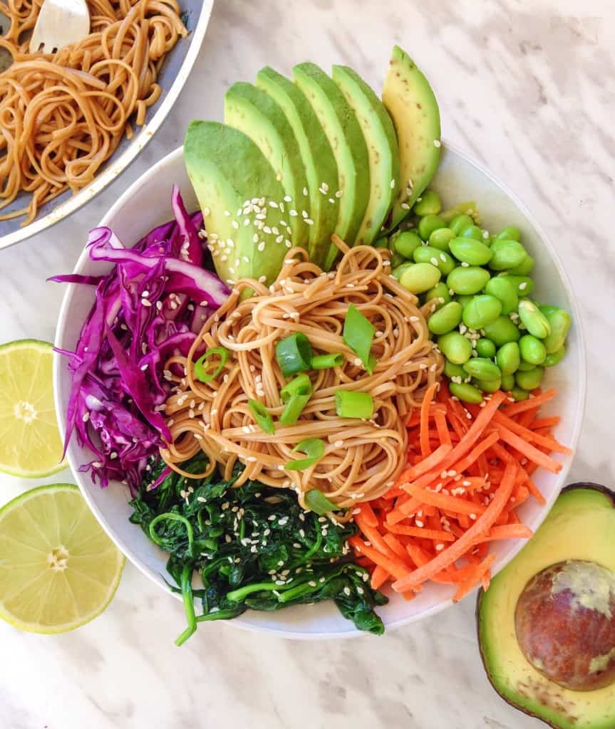 maple soy soba noodle stir-fry