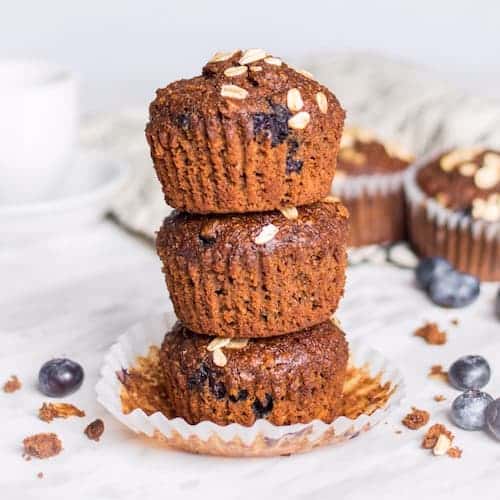 blueberry oat bran muffins