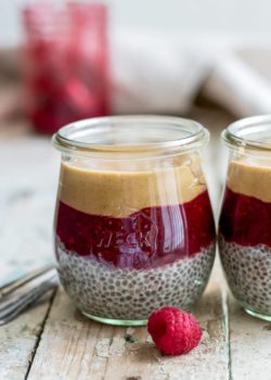 peanut butter and jelly chia parfait