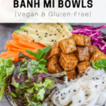 banh mi bowl with tofu and asian vegetables in a bowl