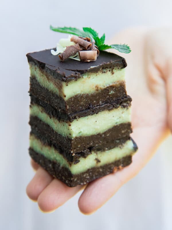 raw mint chocolate stack