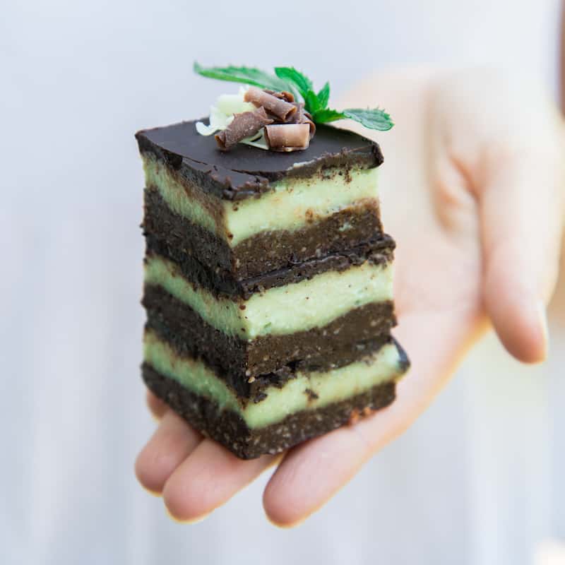 raw mint chocolate slices raw mint chocolate slices