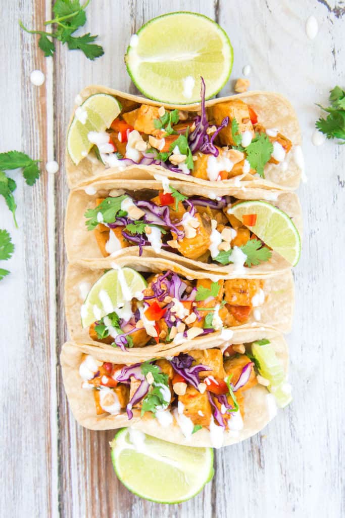 thai red curry tofu tacos