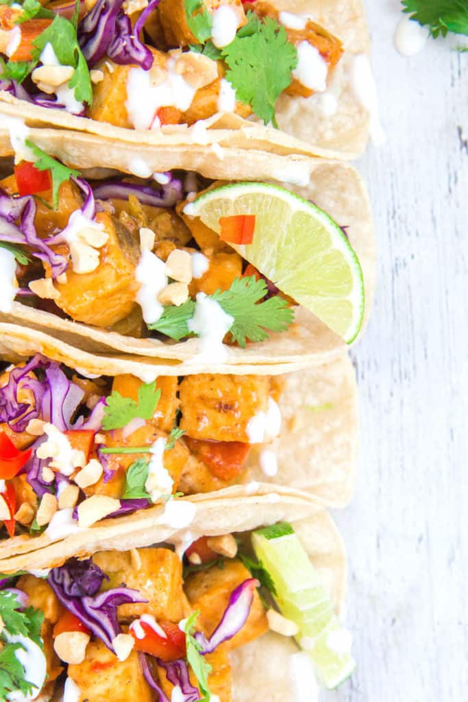 Thai red curry tofu tacos