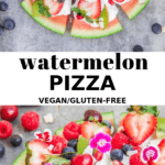 watermelon topped with yogurt and fruit