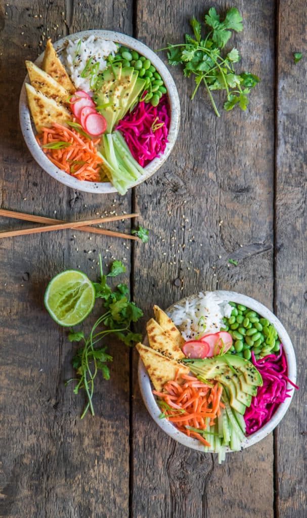 Coconut jasmine rice with sesame tofu