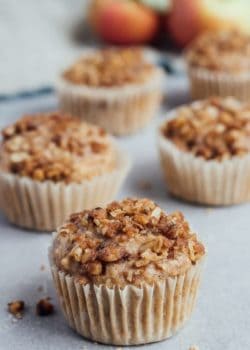 vegan apple crumb muffins