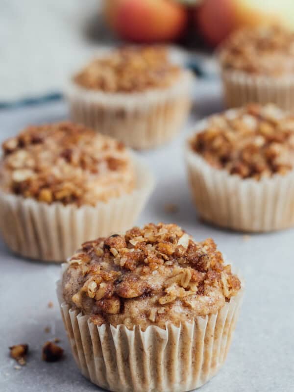 vegan apple crumb muffins