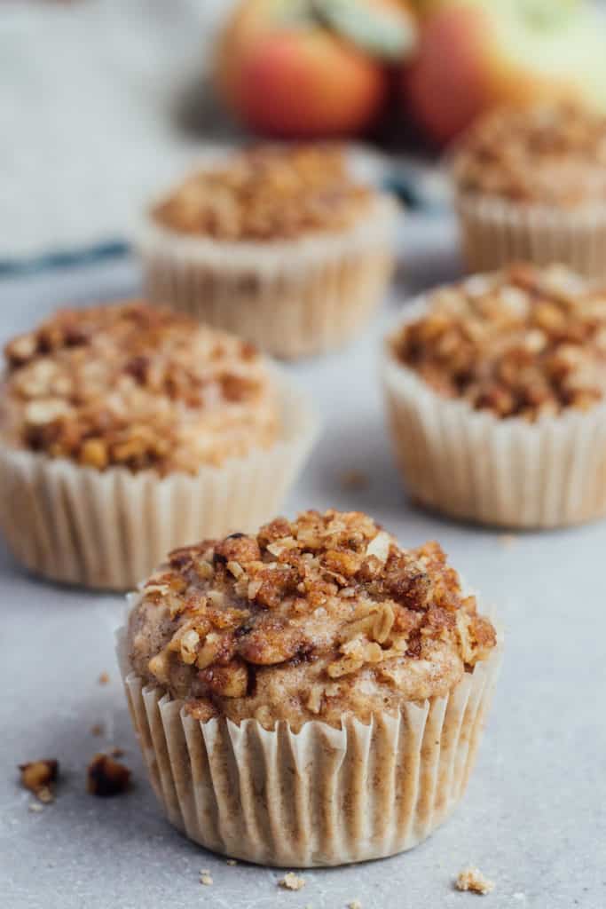 vegan apple crumb muffins