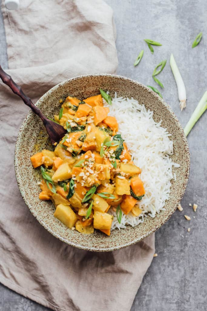 roasted sweet potato and pineapple curry