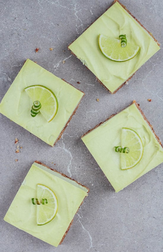 raw key lime pie bars