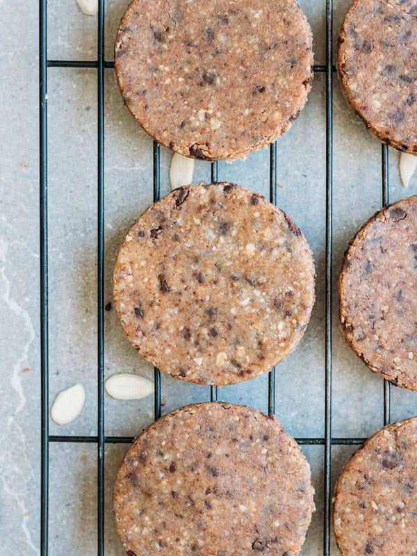 No-bake chocolate chip almond cookies
