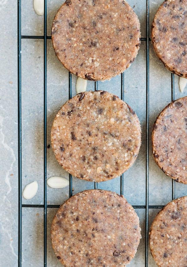No-bake chocolate chip almond cookies