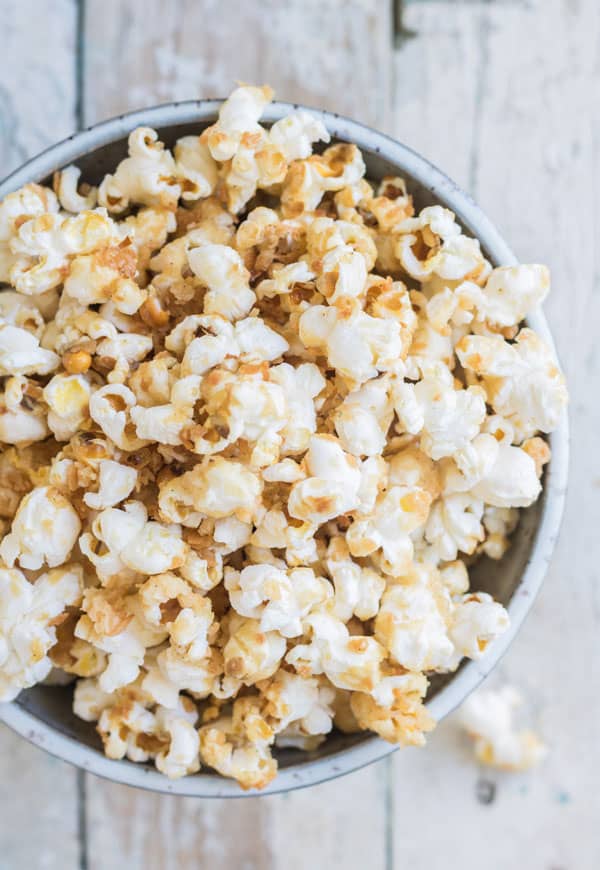 Salted caramel coconut popcorn