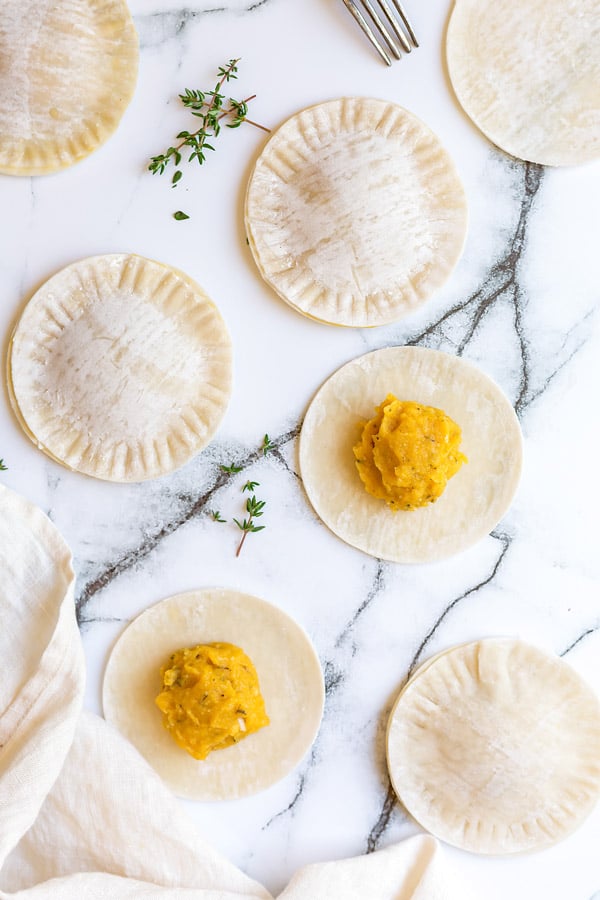 butternut squash ravioli with garlic infused olive oil