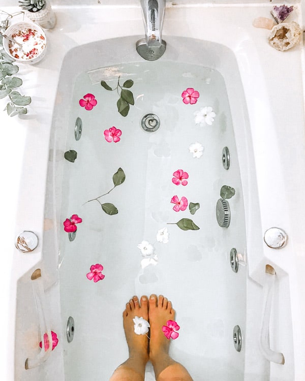These DIY aromatherapy bath salts are made with epson salt and essential oils to help you relax and relieve stress. You only need 5 ingredients to make these bath salts!