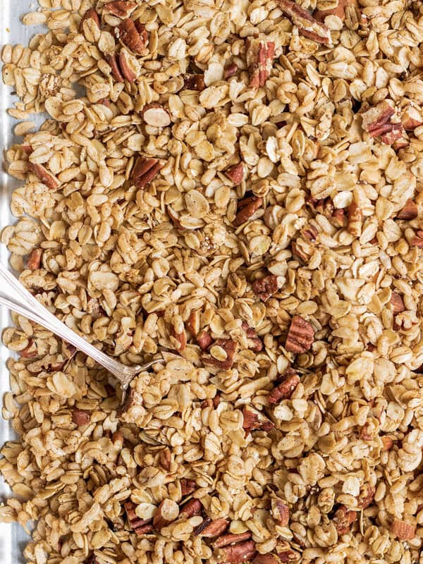 This homemade rise and shine breakfast granola is a healthy vegan breakfast that is loaded with superfoods! It's easy to make, and delicious!