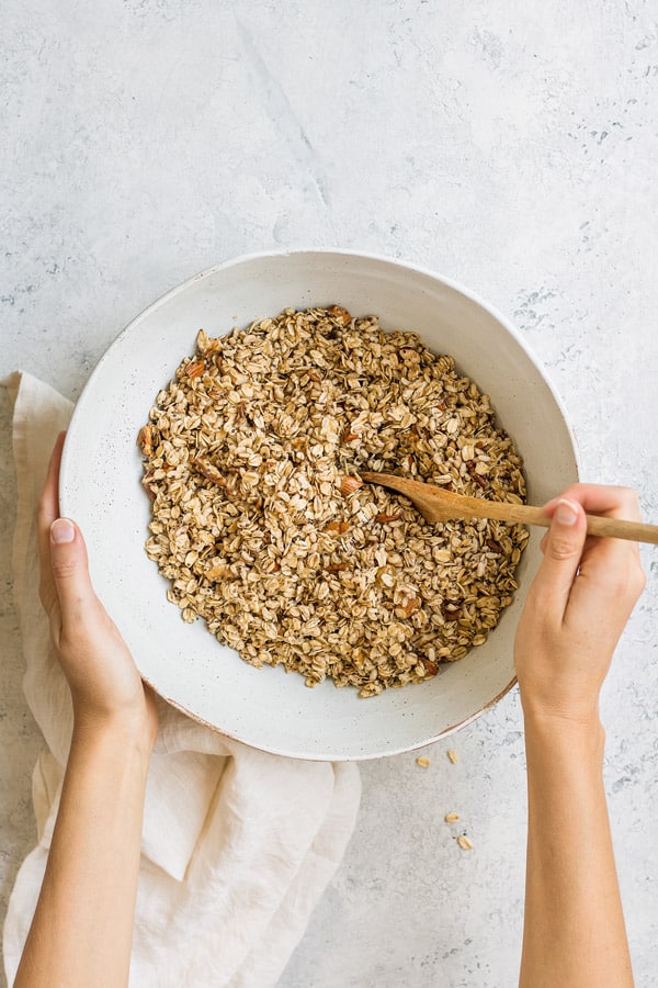 This homemade rise and shine breakfast granola is a healthy vegan breakfast that is loaded with superfoods! It's easy to make, and delicious!