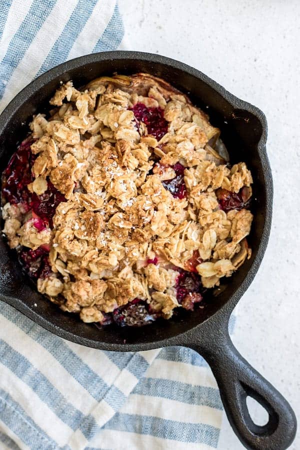 apple, raspberry+coconut crisp