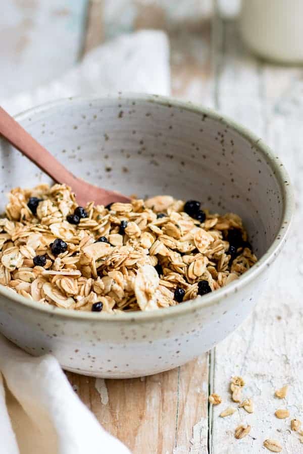 blueberry, maple & vanilla bean granola