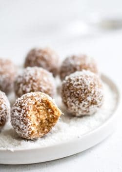 salted caramel coconut bliss balls