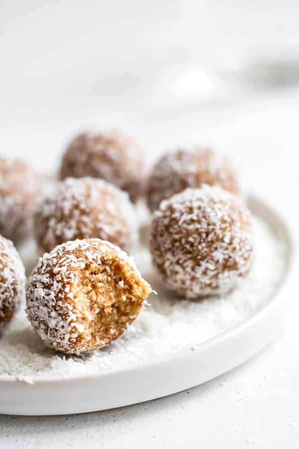 salted caramel coconut bliss balls