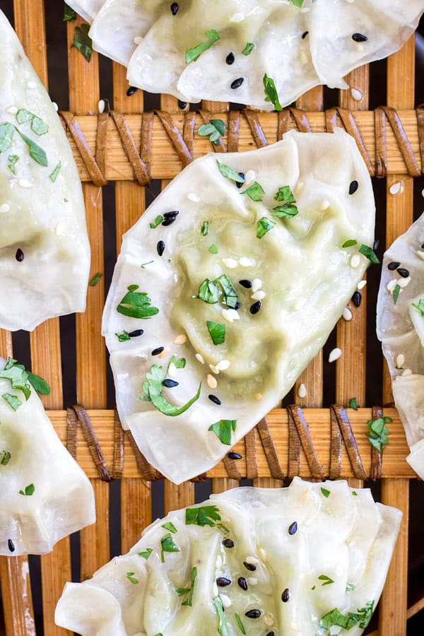 Edamame and truffle dumplings