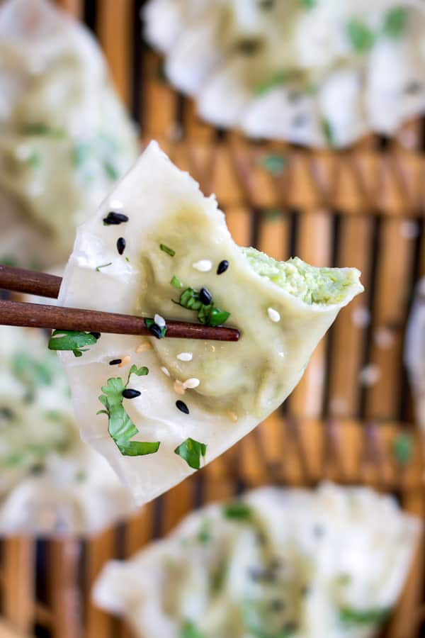 Edamame and truffle dumplings