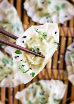 Edamame and truffle dumplings