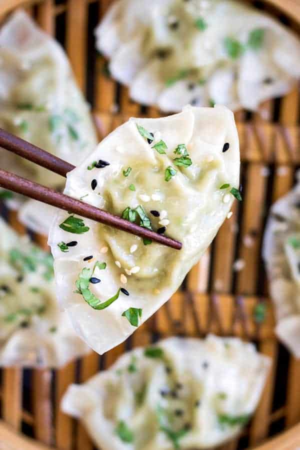 Edamame and truffle dumplings