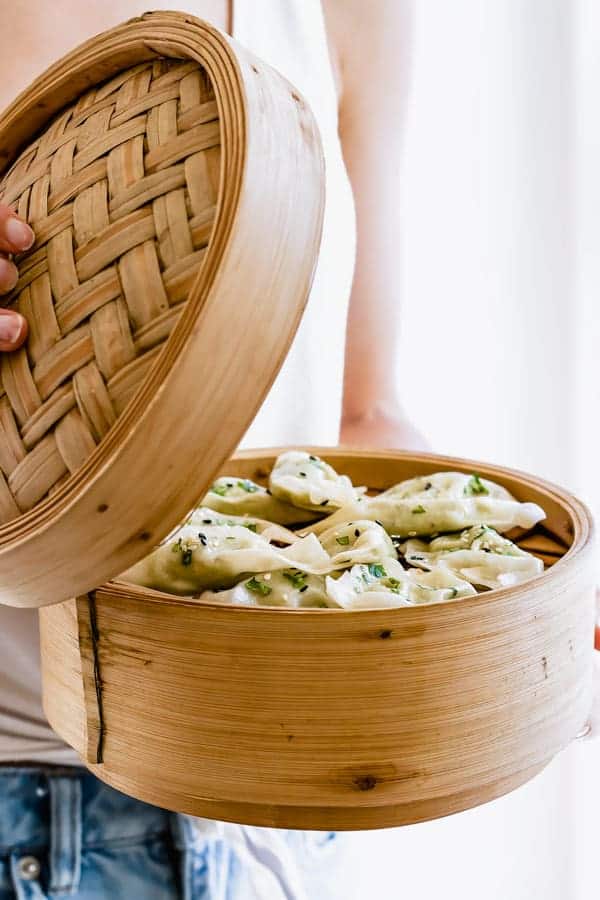 Edamame and truffle dumplings