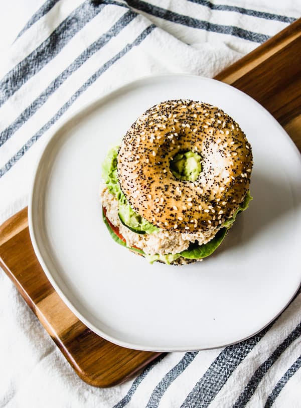 chickpea salad and avocado smash sandwich