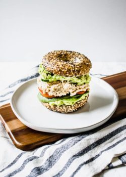chickpea salad and avocado smash sandwich