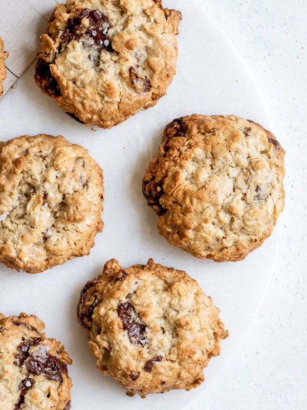 chocolate chunk tahini oatmeal cookies