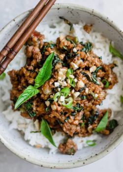 Thai basil tempeh stir fry