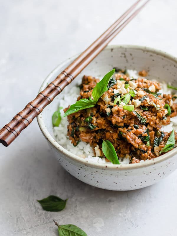 Thai basil tempeh stir fry