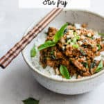 Thai basil tempeh stir fry
