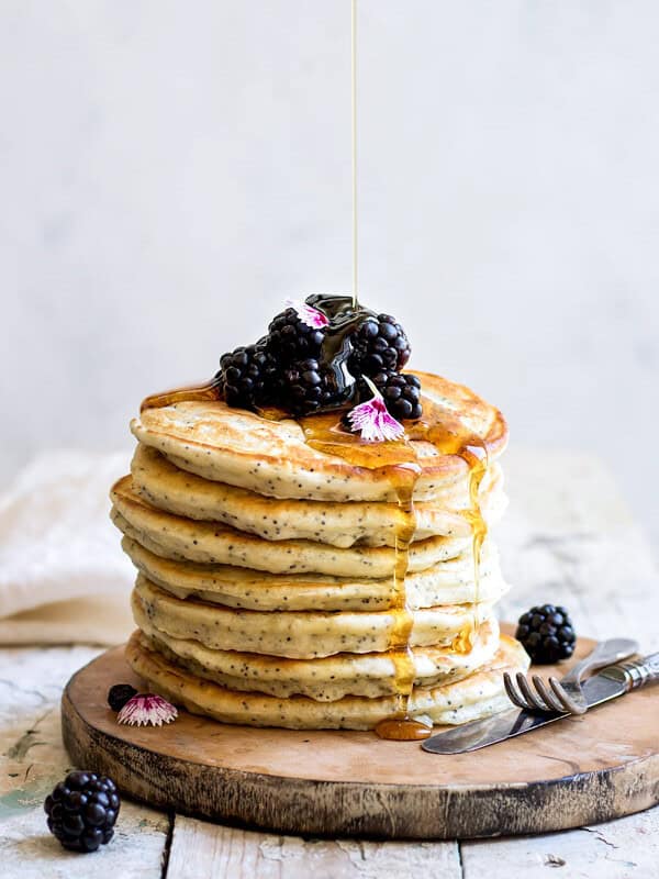 Lemon poppy seed spelt pancakes