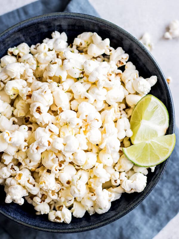 Popcorn with sea salt and lime zest