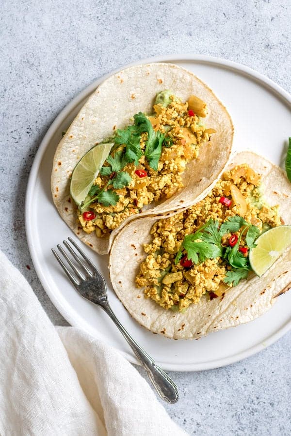 scrambled tofu breakfast tacos