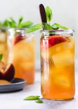 cold brew peach iced tea