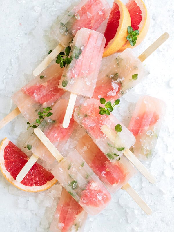 grapefruit thyme popsicles