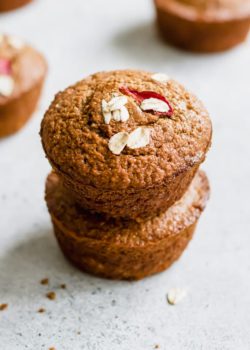 rhubarb oat bran muffins