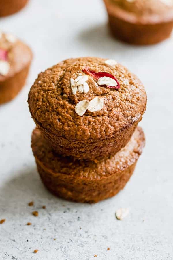 rhubarb oat bran muffins