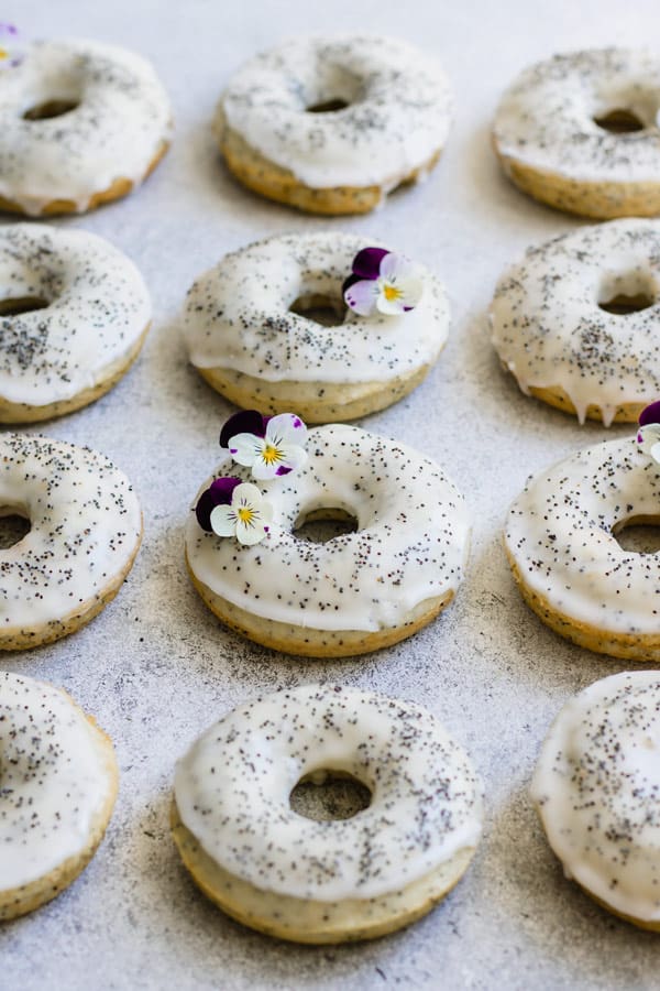 vegan lemon poppy seed donuts