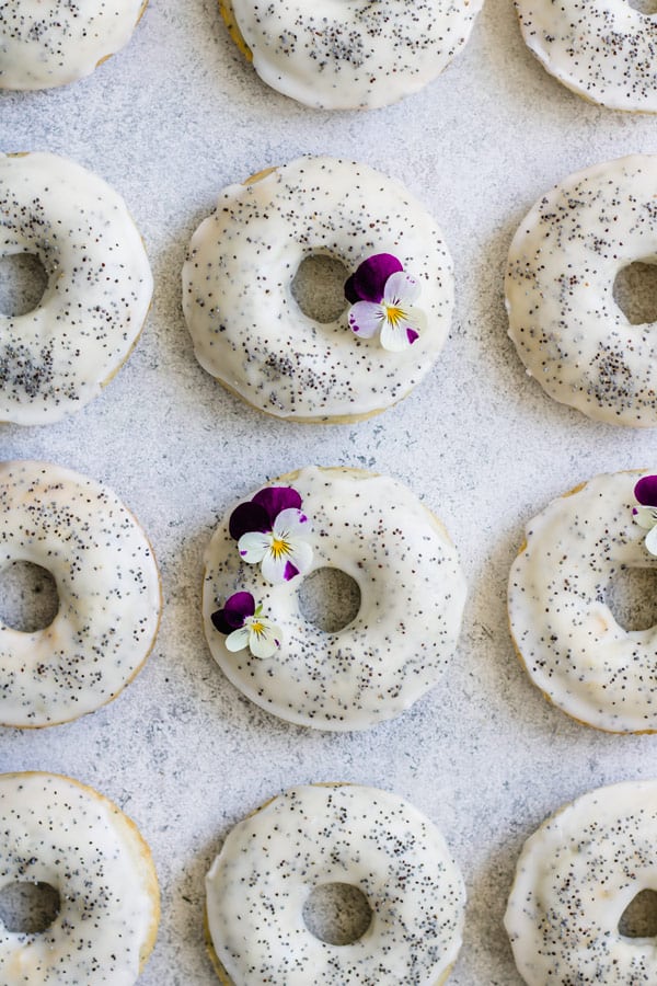 vegan lemon poppy seed donuts